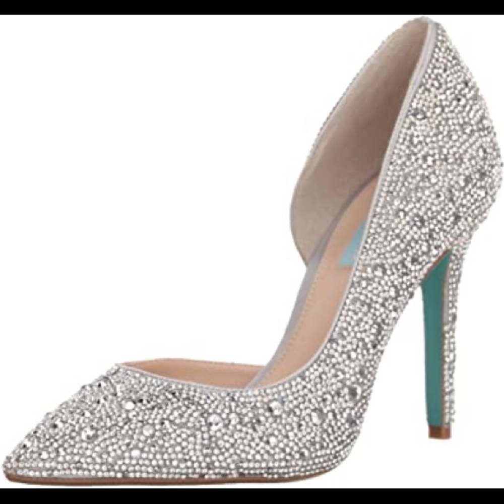 Betsy Johnson Blue Hazil Rhinestone Pumps